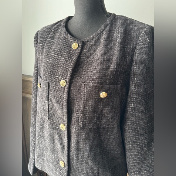 Elegant Black Women's Jacket with gold buttons size XL - Picture 2 of 8